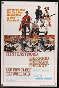 6y291 GOOD, THE BAD & THE UGLY int'l 1sh R80 Clint Eastwood, Lee Van Cleef, Sergio Leone!