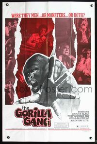 6y294 GORILLA GANG 1sh '73 Alfred Vohrer, Edgar Wallace, Der Gorilla von Soho!