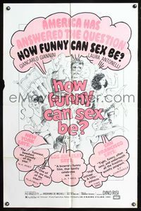 6y357 HOW FUNNY CAN SEX BE reviews 1sh '73 Sessomatto, Giancarlo Giannini, wacky art!