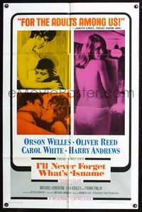 6y370 I'LL NEVER FORGET WHAT'S'ISNAME 1sh '68 Orson Welles, sexy Carol White, Michael Winner!
