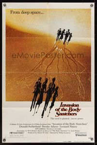 6y386 INVASION OF THE BODY SNATCHERS advance 1sh '78 Philip Kaufman classic remake of space invaders