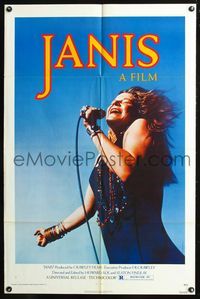 6y397 JANIS 1sh '75 great image of Joplin singing into microphone by Jim Marshall, rock & roll!