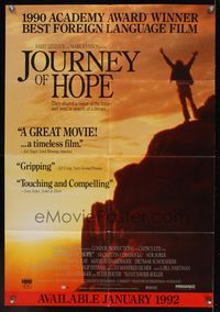 6y412 JOURNEY OF HOPE video advance 1sh '90 Xavier Koller's Reise der Hoffnung!