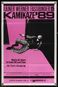 6y423 KAMIKAZE '89 advance 1sh '82 Rainer Werner Fassbinder w/gun, his time's already up!
