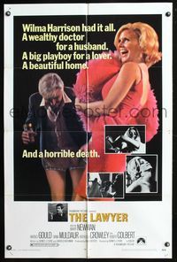 6y457 LAWYER 1sh '70 Barry Newman, Harold Gould, super sexy Mary Wilcox had it all!