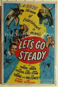 6y467 LET'S GO STEADY 1sh '44 musical art of Pat Parrish, Jackie Moran & June Preisser!
