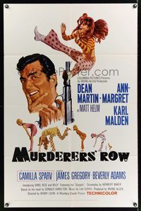 6y571 MURDERERS' ROW 1sh '66 art of spy Dean Martin as Matt Helm & sexy Ann-Margret by McGinnis!