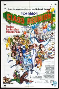 6y585 NATIONAL LAMPOON'S CLASS REUNION 1sh '82 from people who brought you Animal House, wacky art