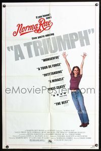 6y601 NORMA RAE style B reviews 1sh '79 great image of happy Sally Field, Martin Ritt directed!