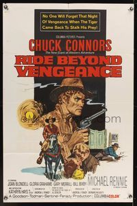 6y704 RIDE BEYOND VENGEANCE 1sh '66 Chuck Connors, the new giant of western adventure!