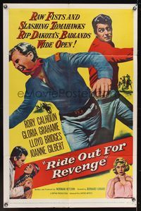 6y705 RIDE OUT FOR REVENGE 1sh '57 Rory Calhoun, Gloria Grahame, Lloyd Bridges!