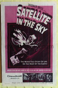 6y726 SATELLITE IN THE SKY 1sh '56 really cool sci-fi artwork of astronauts, English!