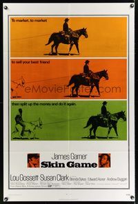 6y779 SKIN GAME 1sh '71 James Garner sells his best friend Louis Gossett Jr over & over!