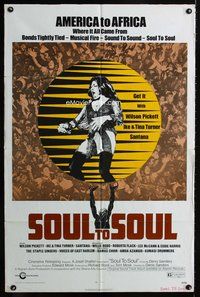 6y798 SOUL TO SOUL 1sh '71 great art of Tina Turner performing from America to Africa!