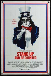6y815 STAND UP & BE COUNTED 1sh '72 women's lib, artwork of female Uncle Sam!