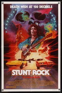 6y831 STUNT ROCK 1sh '80 death wish at 120 decibels, art of rock & roll and muscle cars!