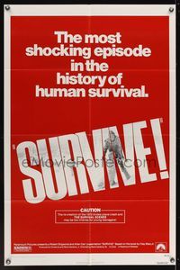 6y842 SURVIVE 1sh '76 Rene Cardona's Supervivientes de los Andes, true cannibalism story!