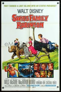 6y852 SWISS FAMILY ROBINSON 1sh R75 John Mills, Walt Disney family fantasy classic!