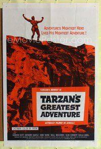 6y856 TARZAN'S GREATEST ADVENTURE 1sh '59 hero Gordon Scott lives his mightiest adventure!