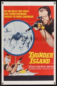 6y879 THUNDER ISLAND 1sh '63 written by Jack Nicholson, cool sniper with rifle image!