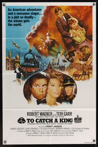 6y885 TO CATCH A KING int'l 1sh '84 Robert Wagner, Teri Garr, cool action artwork by Thurston!