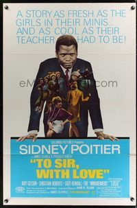 6y887 TO SIR, WITH LOVE 1sh '67 Sidney Poitier, Lulu, directed by James Clavell!