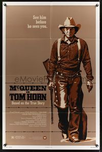 6y889 TOM HORN 1sh '80 they couldn't bring enough men to bring Steve McQueen down!