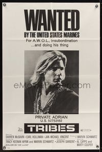 6y899 TRIBES 1sh '71 Jan-Michael Vincent is wanted by the United States Marines!