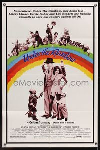 6y921 UNDER THE RAINBOW 1sh '81 Chevy Chase, Carrie Fisher in lingerie & 150 Wizard of Oz midgets!