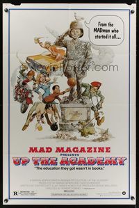 6y927 UP THE ACADEMY 1sh '80 MAD Magazine, Jack Rickard art of Alfred E. Newman!