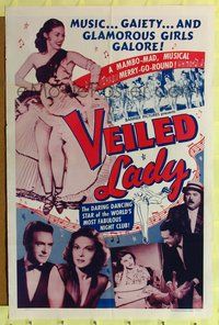 6y931 VEILED LADY 1sh '51 German mambo-mad musical with glamorous girls galore!