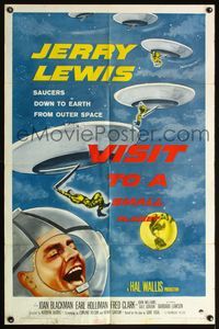 6y938 VISIT TO A SMALL PLANET 1sh '60 wacky alien Jerry Lewis saucers down to Earth from space!