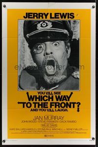6y958 WHICH WAY TO THE FRONT 1sh '70 wacky c/u of Jerry Lewis as German general w/monocle!