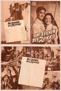 6z141 MARK OF ZORRO German program '49 different images of masked Tyrone Power & Linda Darnell!