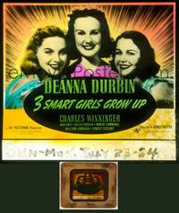 6z015 3 SMART GIRLS GROW UP glass slide '39 portrait of Deanna Durbin, Nan Grey & Helen Parrish!
