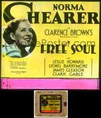 6z025 FREE SOUL glass slide '31 Norma Shearer is the daughter of a lawyer who runs off w/mobster!