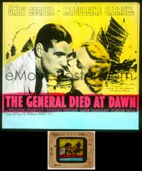 6z027 GENERAL DIED AT DAWN glass slide '36 Gary Cooper in China in love w/Madeleine Carroll!