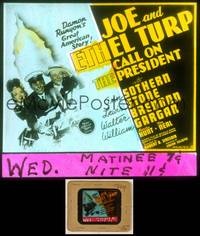 6z037 JOE & ETHEL TURP CALL ON THE PRESIDENT glass slide '39 Ann Sothern, from Damon Runyon story!