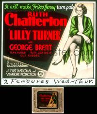 6z042 LILLY TURNER glass slide '33 great pre-Code art of barely-dressed sexy Ruth Chatterton!