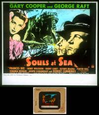 6z052 SOULS AT SEA glass slide '37 sailors Gary Cooper & George Raft + sexy Frances Dee!