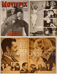 6z090 MOVIE PIX magazine Vol. 1 #1, February 1938, MacMurray & Lombard laughing back-to-back!