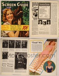 6z093 SCREEN GUIDE magazine December 1939, close up of Jeanette MacDonald holding her dog!