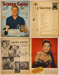 6z096 SCREEN GUIDE magazine January 1946, Van Johnson surrounded by MGM cartoon characters!