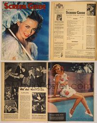 6z095 SCREEN GUIDE magazine July 1945, beautiful Jeanne Crain from State Fair by Frank Powolny!