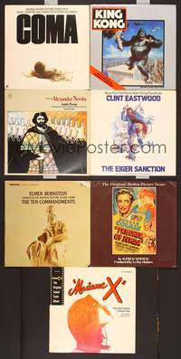 6z008 7 VINYL MOVIE SOUNDTRACK ALBUMS #1 King Kong, Eiger Sanction, Madame X, Prisoner of Zenda