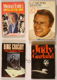 6z011 4 HARDCOVER MOVIE STAR BOOKS lot Michael Caine, Charlton Heston, Judy Garland, Bing Crosby