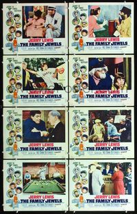 7a162 FAMILY JEWELS 8 LCs '65 Jerry Lewis is seven times nuttier in seven roles, wacky images!