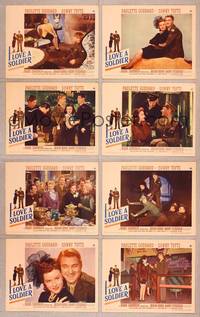 7a255 I LOVE A SOLDIER 8 LCs '44 Paulette Goddard & Sonny Tufts in uniform, Barry Fitzgerald!