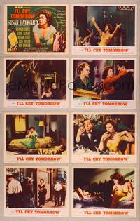 7a264 I'LL CRY TOMORROW 8 LCs '55 distressed Susan Hayward in her greatest performance!