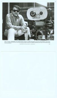 7b262 CROSSROADS candid 8x10 still #10 '86 director Walter Hill in sunglasses by camera on the set!